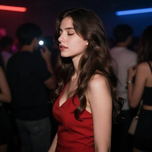Mysterious Nightclub Scene with Woman