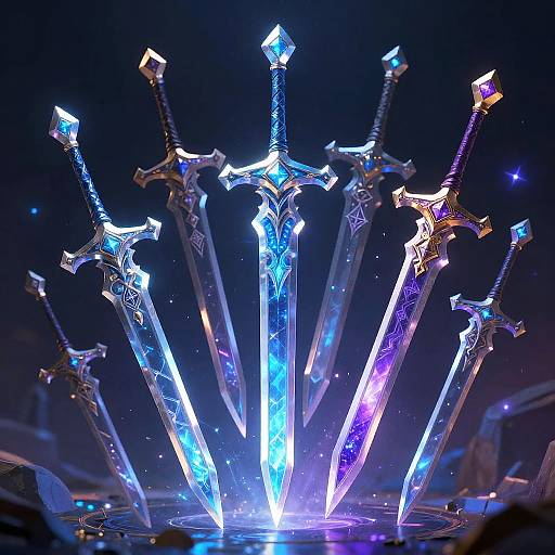 Crystalline Floating Swords with Magic