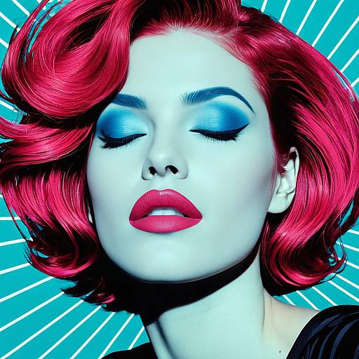 Retro 80s Pop Art Woman Portrait