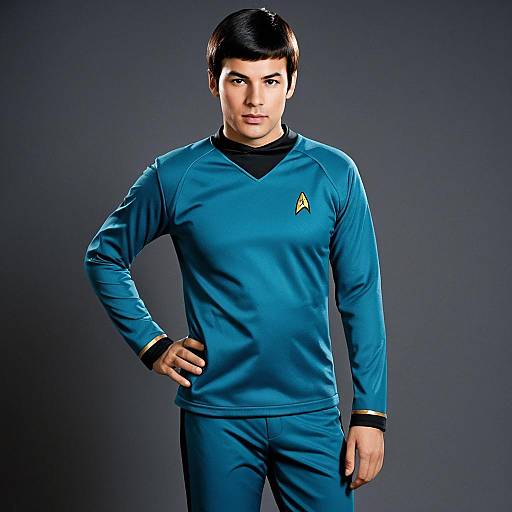 Man in Blue Star Trek Costume