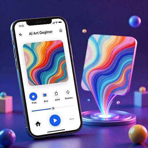Vibrant AI Art Generator Interface