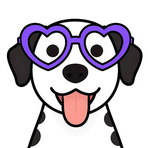 Playful Dalmatian with Heart Glasses
