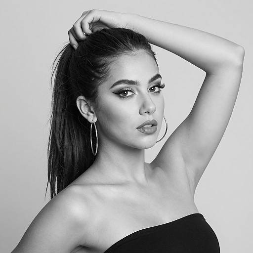 Elegant Black and White Portrait of Woman