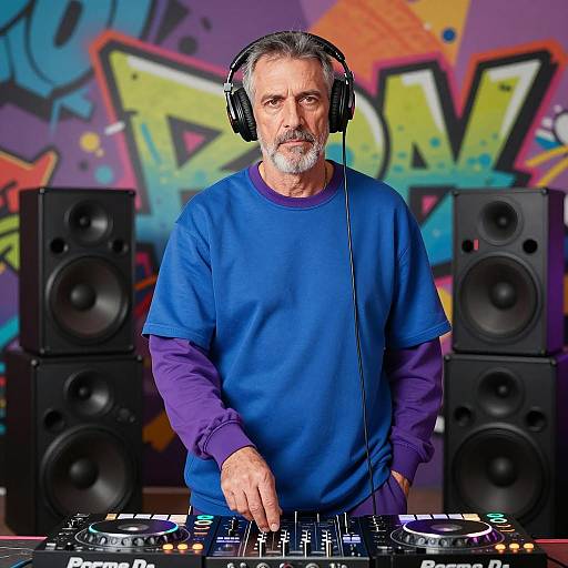 90s Hip-Hop Vibe with DJ and Graffiti