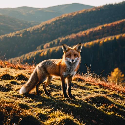 Majestic Red Fox on Autumn Hill Majestic Red Fox on Autumn Hill
