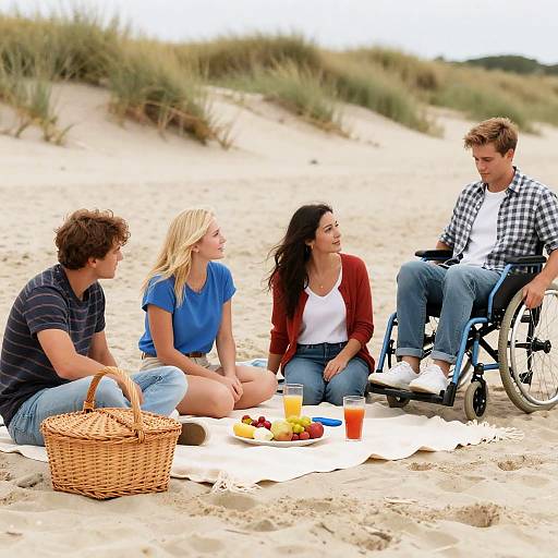 Beach Gathering with Friends and Family