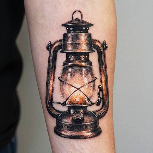 Realistic Lantern Tattoo Forearm Detail