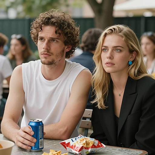 Intense Outdoor Conversation Between Two Friends