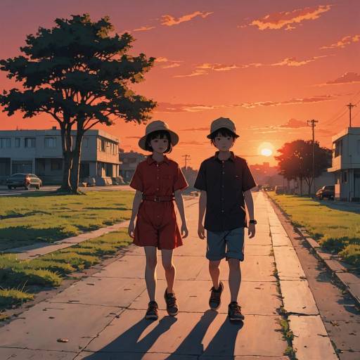 Anime Style Sunset Walk