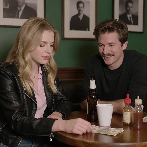 Intimate Moments in a Dimly Lit Bar