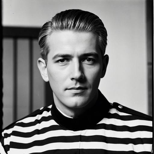 Man in 1940s Prison Uniform Costume