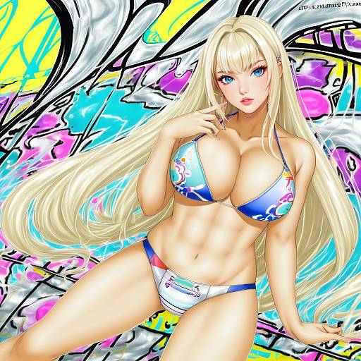 Illustration of Alessandra susu, tokyo 7th sisters in the style of Kso