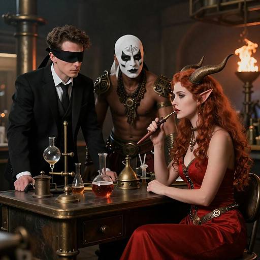 Steampunk Laboratory with Fascinating Characters