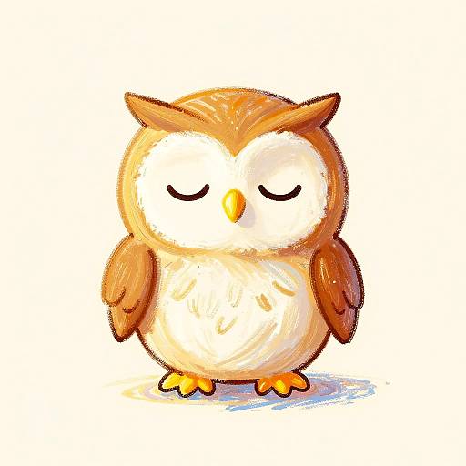 Cute Cartoon Baby Owl Drawing