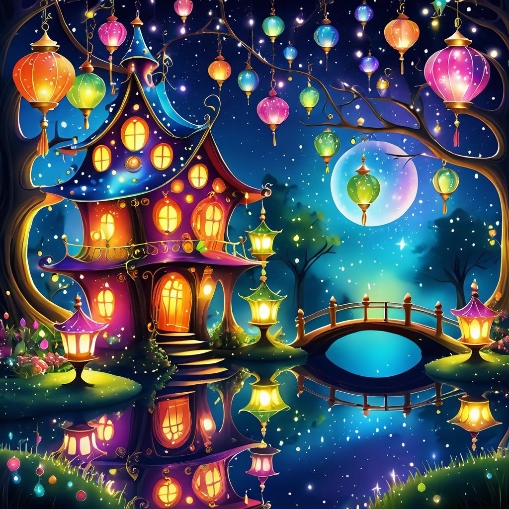 Enchanting Nighttime Treehouse Wonderland