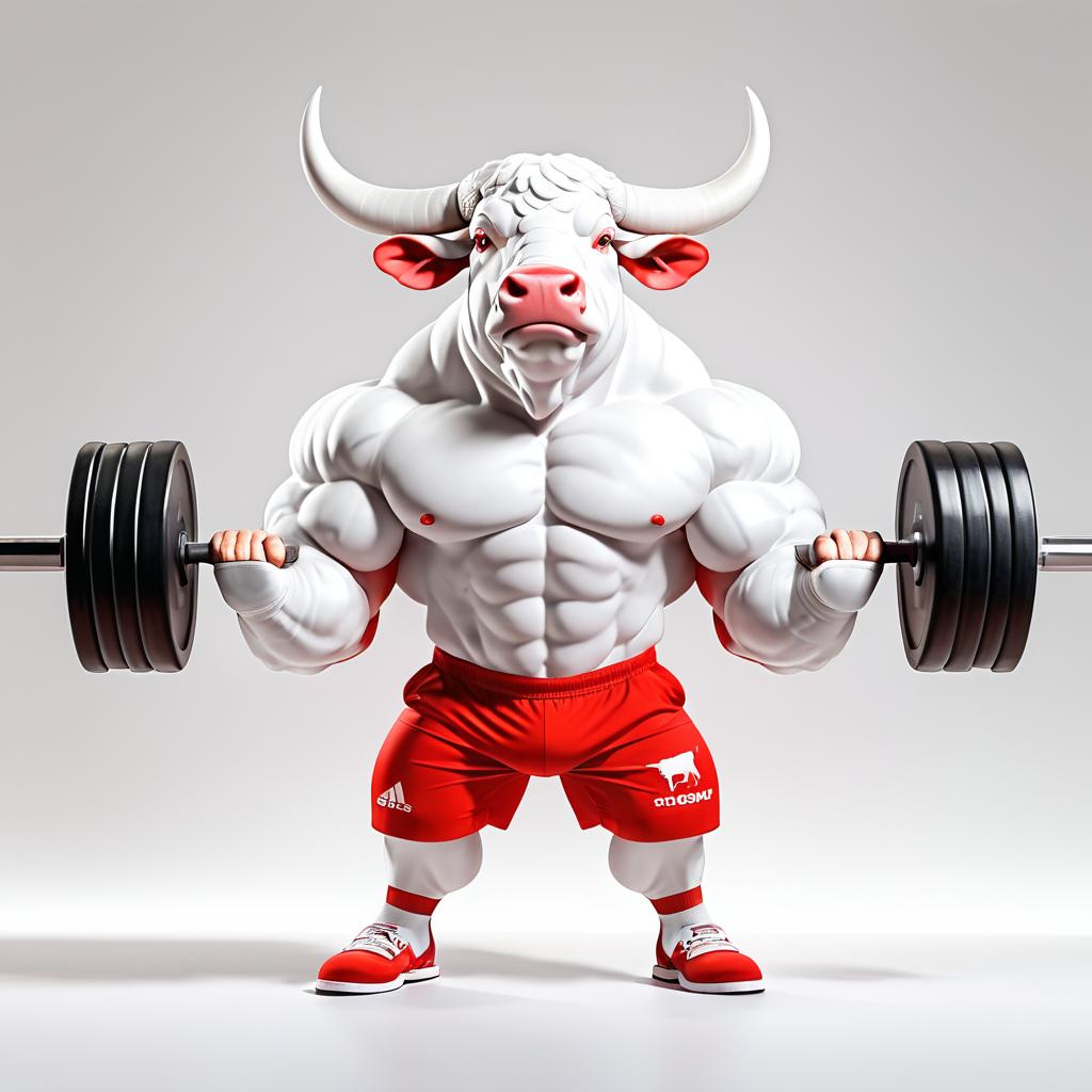 Strength and Surrealism: Bull Weightlifter