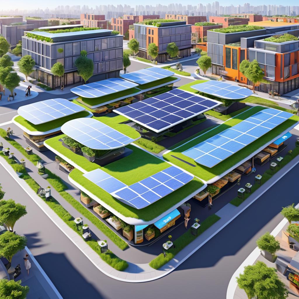 Futuristic Solar Drones in Urban Setting