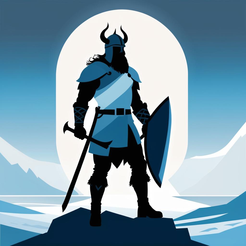 Mighty Viking Raider Silhouette Art