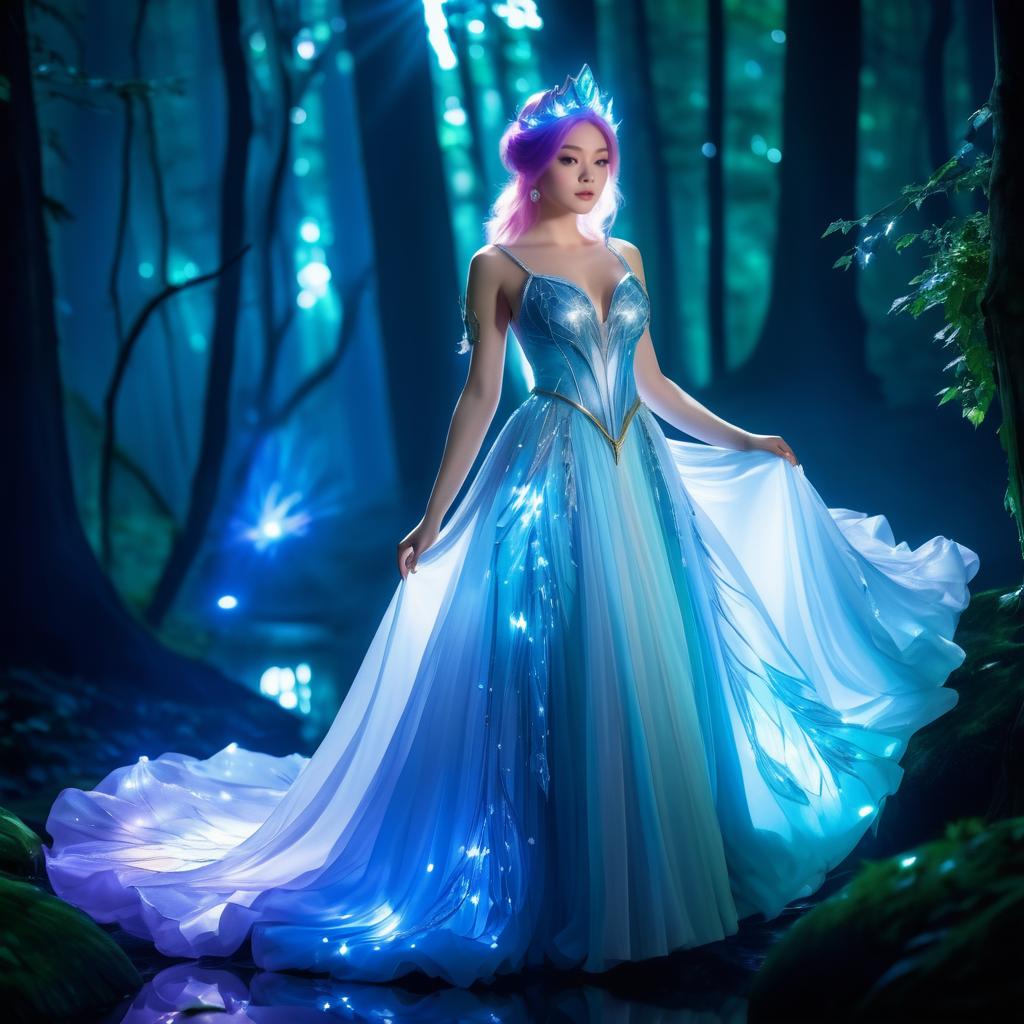 Elara's Serene Beauty in Enchanted Forest