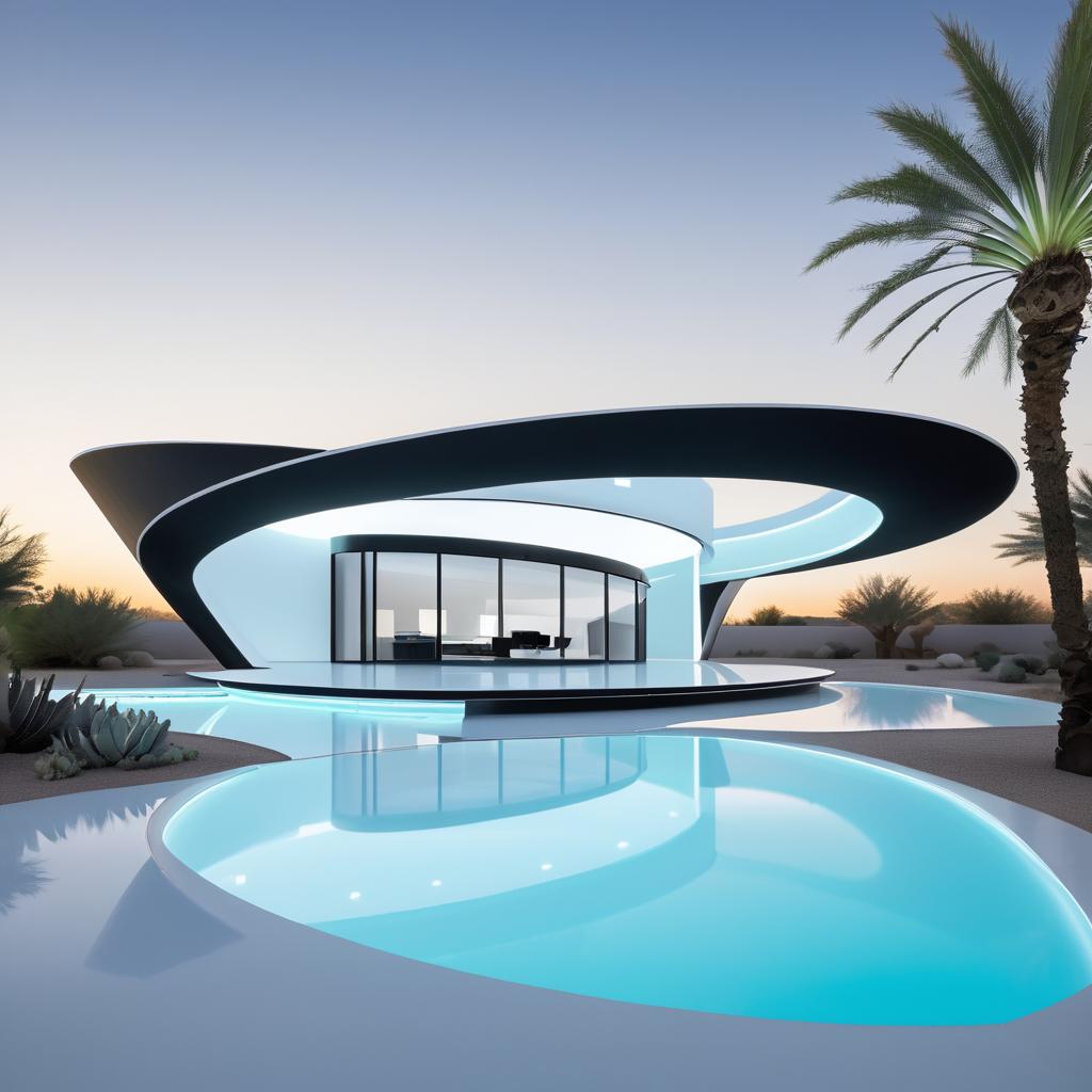 Futuristic Architectural Villa with Canopy