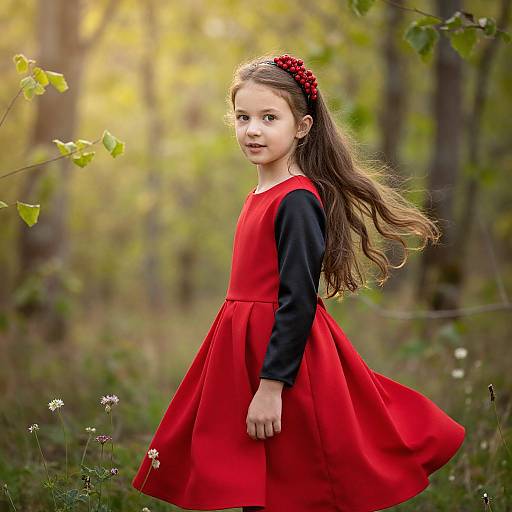 Young Girl in Enchanted Forest