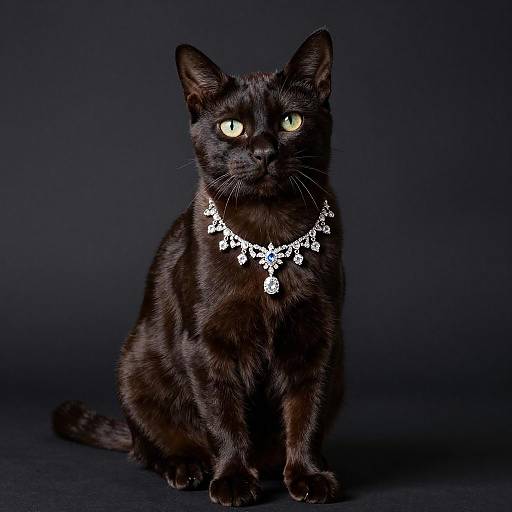 Balinese Cat with Diamond Necklace