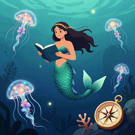 Abyssal Mermaid Cartographer's Bioluminescent Quest