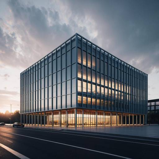Modern Commercial Building at Sunrise