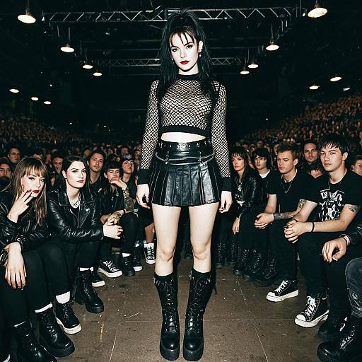 Young Woman in Alt Fashion at Punk Rock Concert