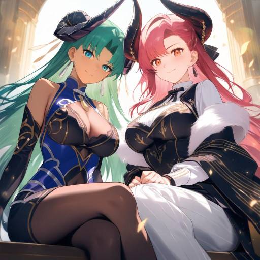 Diverse Fantasy Characters with Colorful Hair