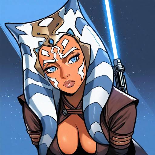 Illustration of Ahsoka tano, star wars in the style of Jazz jack