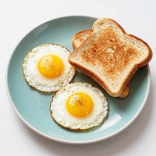 Bright Colorful Breakfast with Eggs and Toast