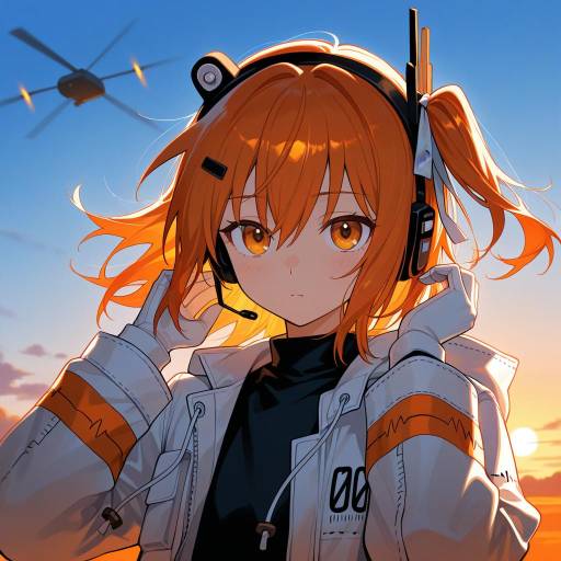 Vibrant Sunset Portrait of Adachi Rei