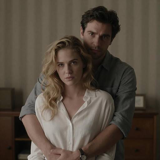 Intimate Moment in Dimly Lit Room