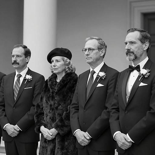 Formal Group Portrait in Black and White
