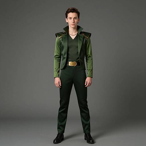 Loki-Inspired Male Jumpsuit Costume
