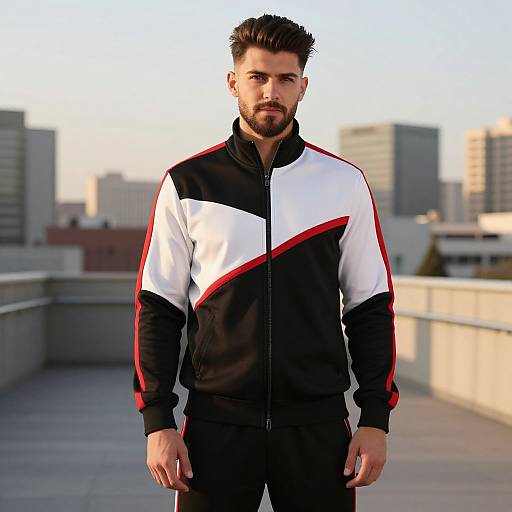 Confident Man in Stylish Track Suit