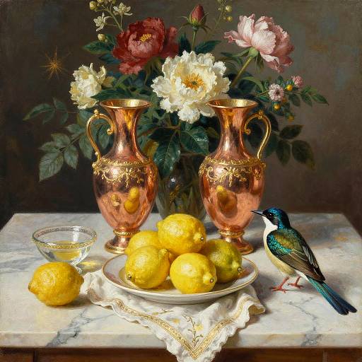 Ornate Rose Gold Vase Still Life