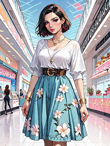 Chic Autumn Style in Outdoor Mall