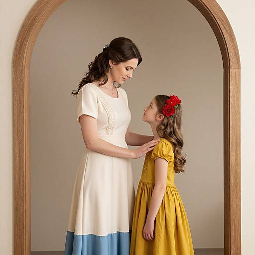 Elegant Women Consoling in Floral Attire