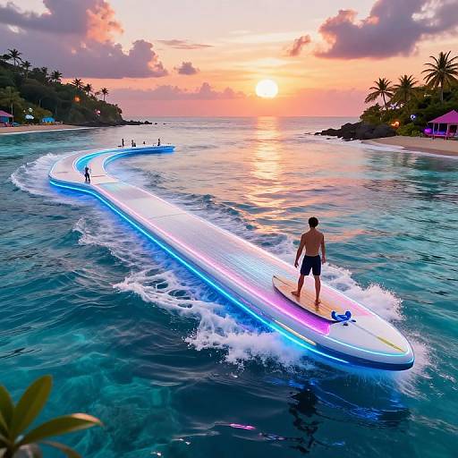 Futuristic Neon Surfway Paradise