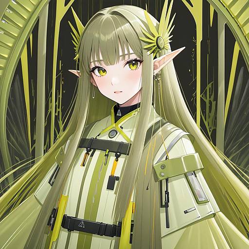 Illustration of Muelsyse (arknights), arknights in the style of Yamaguchi yuu