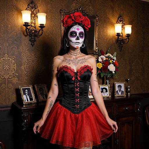 Elegant Day of the Dead Costume Woman