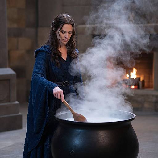 Mystical Woman by Steaming Cauldron