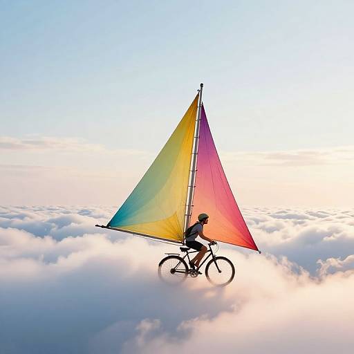 Bicycles Soaring Through Dreamy Clouds