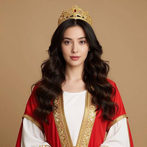 Regal Woman with Gold Crown
