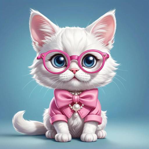 Adorable Cartoon Cat in Stylish Outfit
