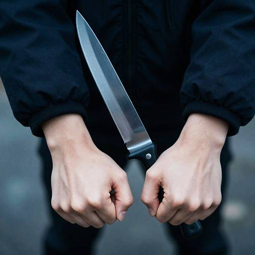 Tense Knife Duel in Focus