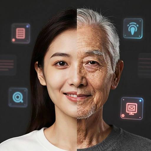 Aging Filter Technology Split Face Art