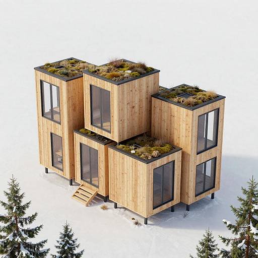 Scandinavian Modular Timber Prefab Isometric View